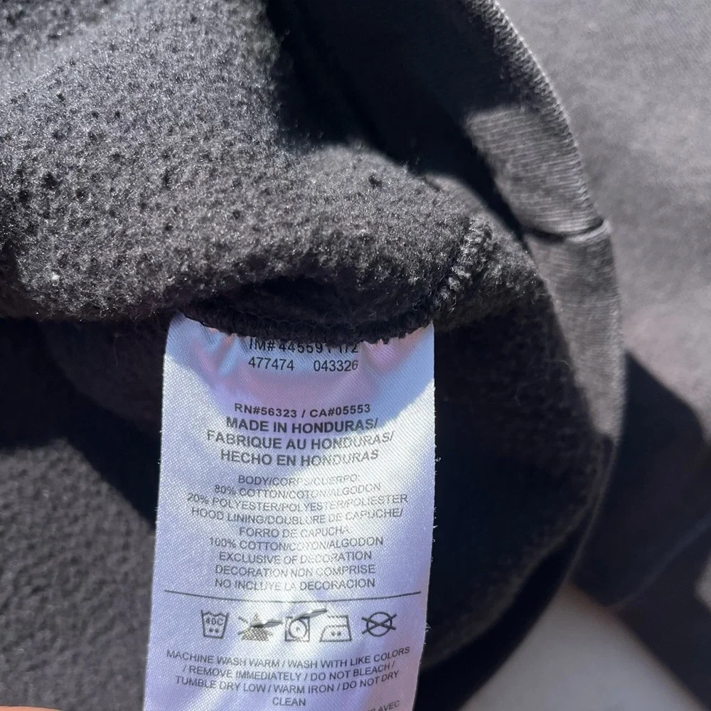 Men's Nike Hoodie Black Swish Logo 2XL Pocket Pullover Cotton Streetwear Active - Picture 7 of 12